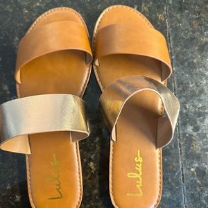 Rose gold sandals never worn
